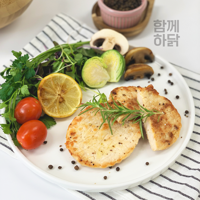 함께하닭 닭가슴살 스테이크 100g 3종 15팩 묶음