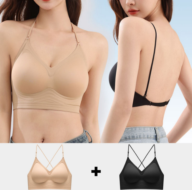 쓸리보 U형 백리스 심리스 노와이어 브라 2종세트