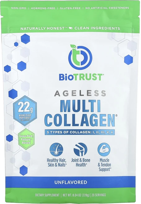 BioTRUST Ageless Multi-Collagen® 무맛 228g(8.04oz), BioTRUSTAgelessMultiCollagen무맛, 228g, 1개 - 쿠팡