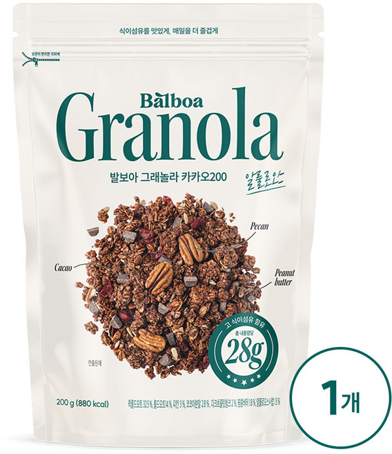 발보아 라이트 그래놀라 카카오, 1개, 200g