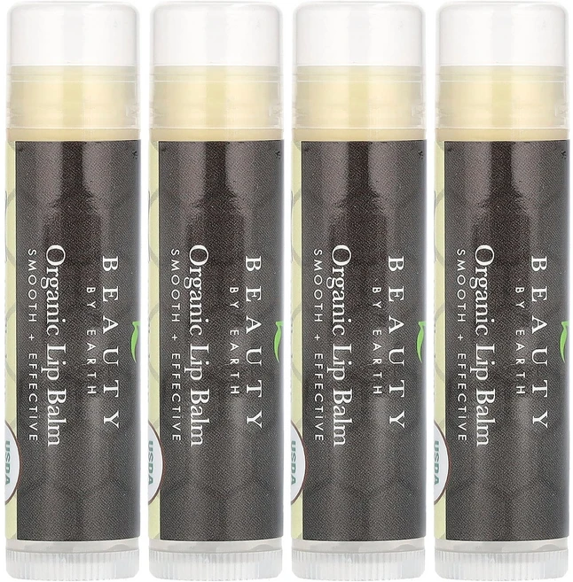 뷰티 바이 어스 유기농 비즈왁스 립밤 바닐라빈 향 4개입 각 0.15온스 BBA-95327 - 쿠팡