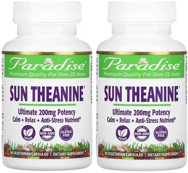 파라다이스허브 썬 테아닌 200mg 베지 캡슐 90정, 90정 2통 세트, 2팩 - 쿠팡