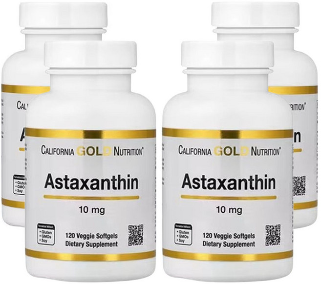 캘리포니아 골드 뉴트리션 아스타잔틴 10mg 120채식 소프트젤, 120정, 4개