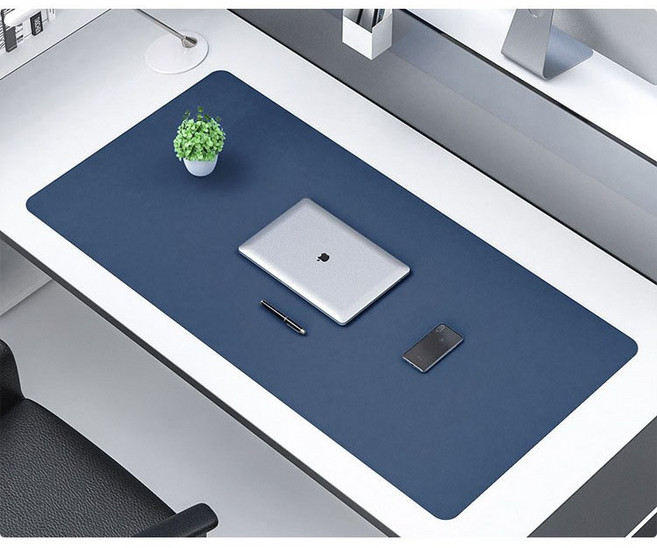 가죽 데스크 매트 테이블 책상 와이드 대형 마우스 장패드, 90*45cm, 블루, 1개