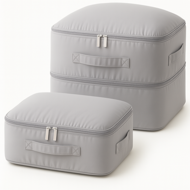 오르디모 튼튼한 대용량 부피삭제 의류 이불 압축 파우치, 1개, 2개입