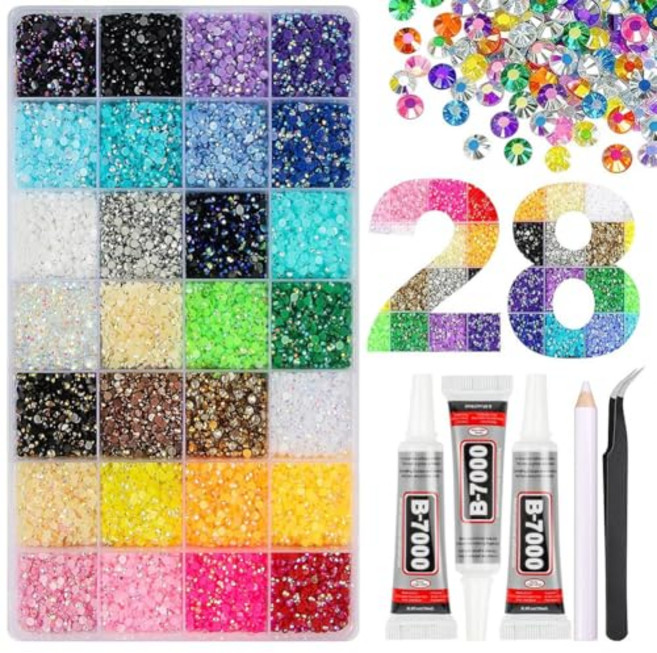 Resin Jelly Rhinestones for Bedazzling Multicolor 3mm Flatback Gems for Bedazzling, 28 colors
