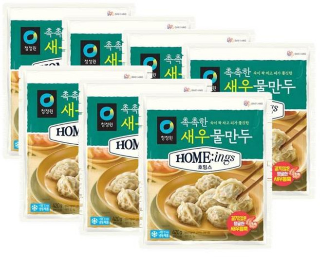 청정원 호밍스 촉촉한 새우물만두, 7개, 420g