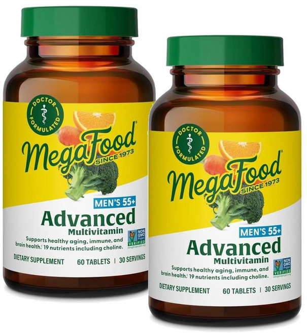 메가푸드 55세이상 남성 어드밴스드 멀티비타민 MegaFood Men 55+ Advanced Multivitamin, 2개