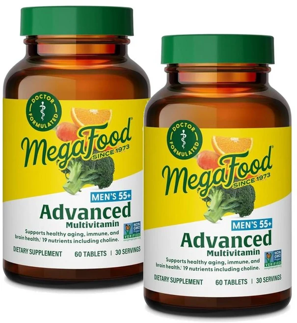 메가푸드 55세이상 남성 어드밴스드 멀티비타민 MegaFood Men 55+ Advanced Multivitamin, 2개 - 쿠팡