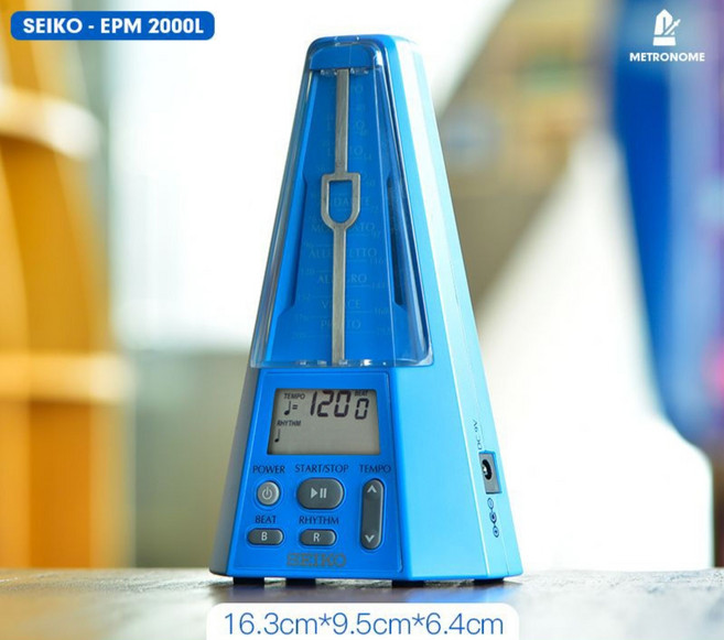 세이코 SEIKO 디지털 메트로놈 기계음효과 피아노 바이올린 드럼 범용 EPM2000, 1개, 블루 EPM2000L