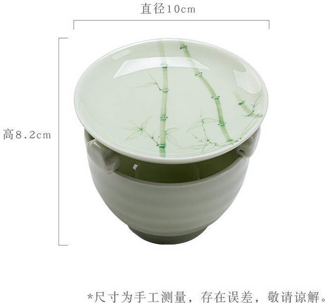 陶瓷烤茶爐茶道配件功夫茶具, 1個, 烤茶爐-手繪竹節:如圖所示