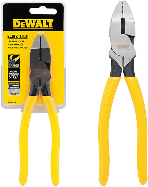 디월트 7인치 그립아머 정밀 만능 펜치 뺀찌 뺀치 DWHT70796, 1개