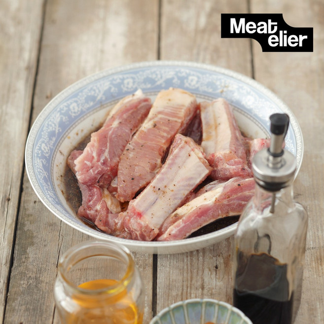 유산균 숙성 솔트에이징 냉장 돼지 쪽갈비, 2개, 200g