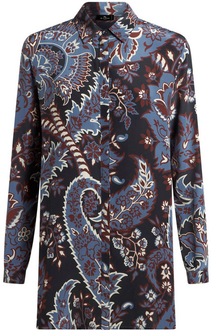 에트로 프린트 실크 셔츠