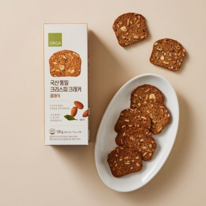 올가홀푸드 통밀 크리스피 크래커 클래식, 120g, 1개