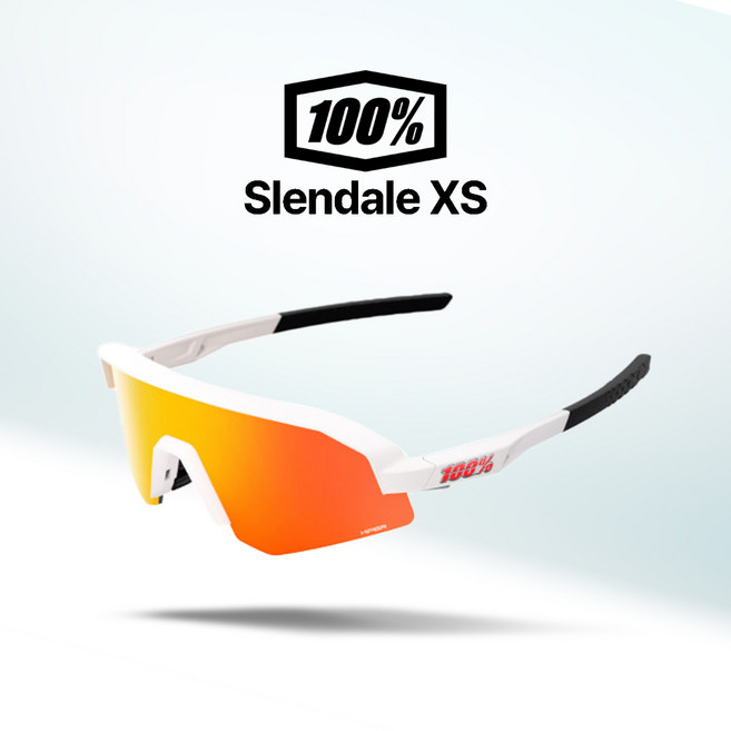 100% 고글 슬렌데일XS 자전거 야구 골프 스포츠 선글라스 100퍼센트 100프로(66), 04. 매트화이트/하이퍼레드미러(04), 1개