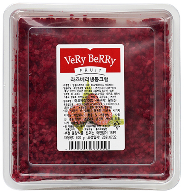 [아이스박스+드라이아이스포함] 선인 베리베리 냉동 라즈베리크럼, 1개, 500g