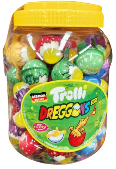 trolli 트롤리 드래곤 에그 젤리 1128g 18.8gx60 코스트코 맛있는간식 간식 젤리, 1개, 1.128kg