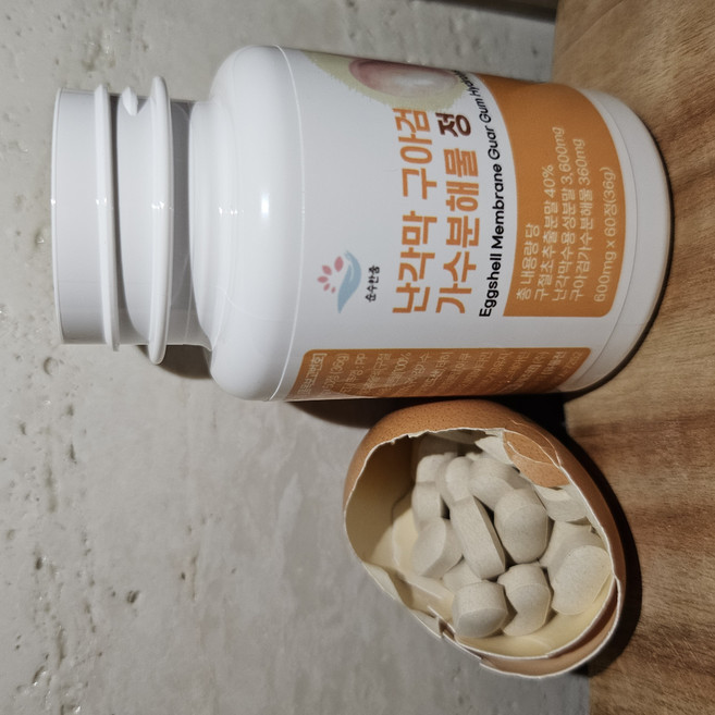 헬씨어게인 난각막 구아검가수분해물 달걀유래 건강식품, 3개, 60정