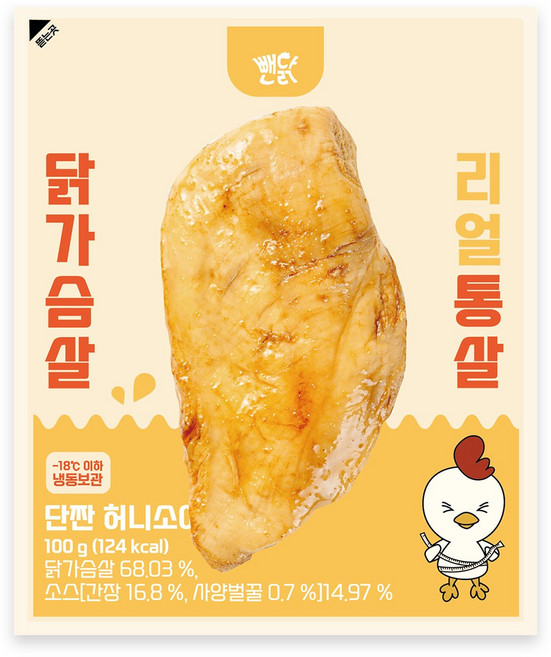 뺀닭 리얼통살 소스 닭가슴살 단짠 허니소이 10팩 20팩 32팩, 100g, 10개