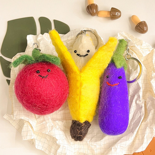 에밋 과일야채 양모키링 3종세트 핸드메이드