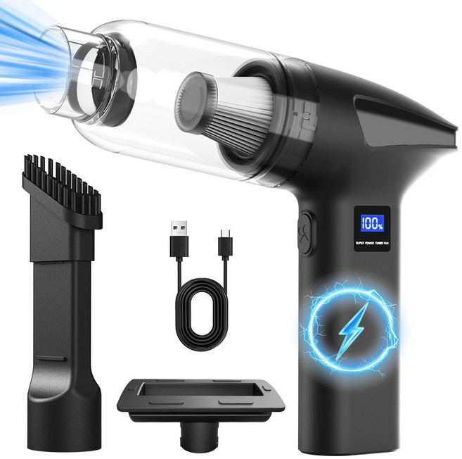 Shipshape 휴대용 무선 차량용 청소기 진공 컴팩트 핸디 청소기, QX03, 블랙