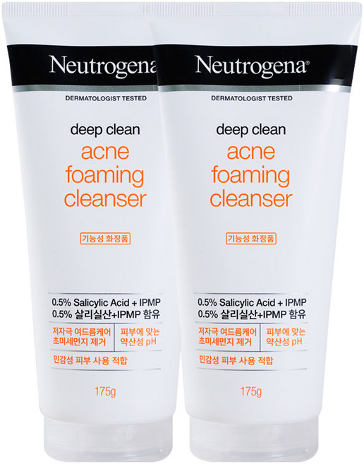 뉴트로지나 약산성 아크네 포밍 클렌저, 175g, 2개