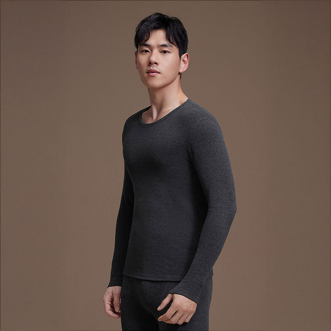 MERAKA 남성용 겨울 내복 상하의 세트 발열 도톰한 보온 무지긴팔티