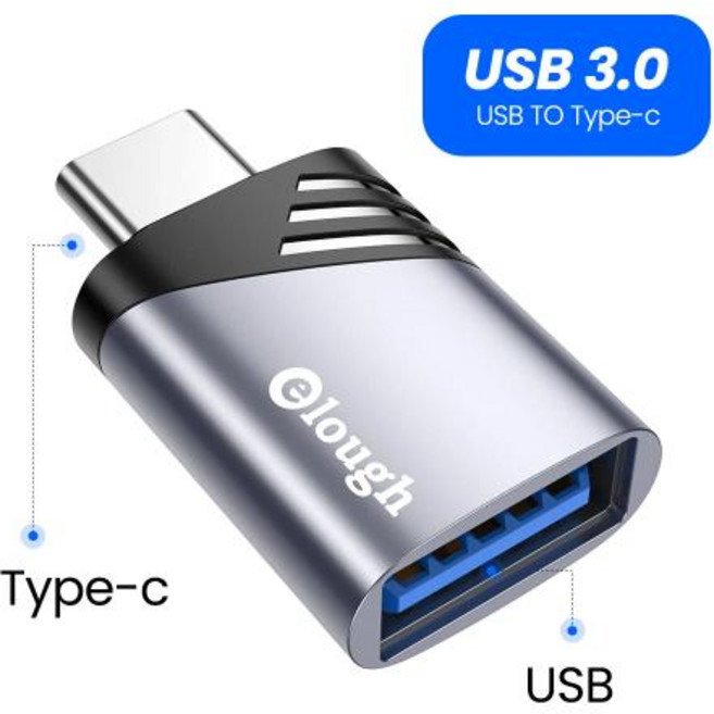 Elough USB To Type C usb Adaptador USB 3.0 Macbook iPad 용 Type C OTG 어댑터 Xiaomi Samsung Huawei Femal, 1개
