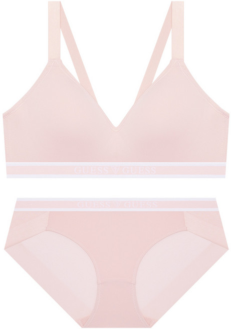 게스언더웨어 에어로쿨 로고 아웃밴드 노와이어 브라 팬티