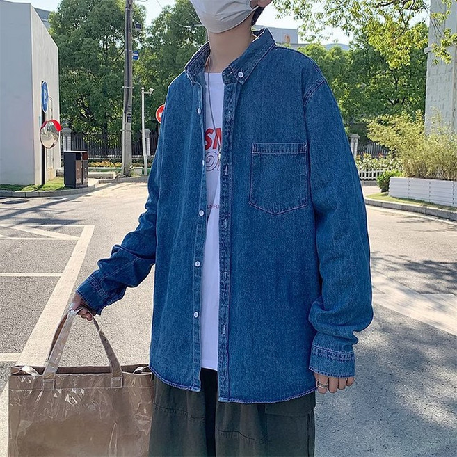 사은품 증정 바빌론 남성 탄탄한 데님셔츠(2color)