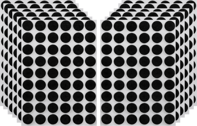 54쌍+54쌍 원형 양면 접착 찍찍이, 블랙 10mm (T505), 324개