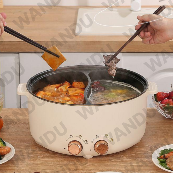 전기훠궈냄비 가정용 대용량 쌰브샤브 오뎅 반반냄비전골냄비, 5L