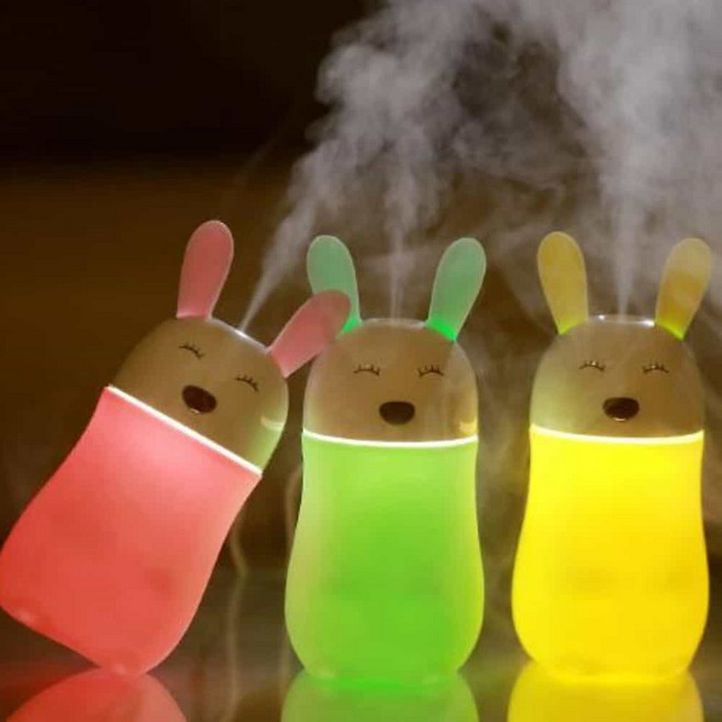 귀여운 디자인 은은한 조명 애니멀 무드등 가습기, 토끼가습기 그린