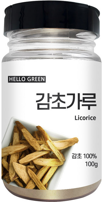 헬로우그린 프리미엄 감초 파우더 통 가루 분말, 1개, 100g