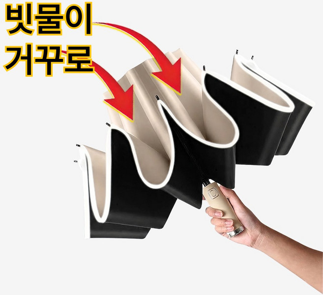 티르모 튼튼한 거꾸로 원터치 3단 자동 암막우산
