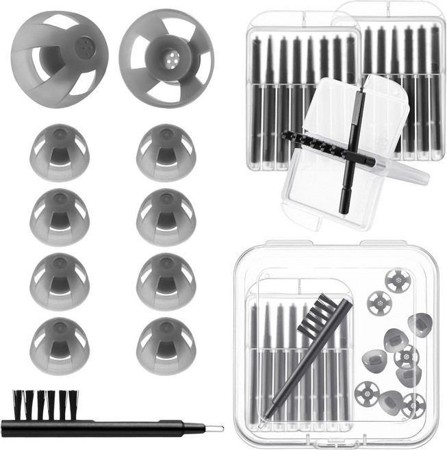 GN 사운드 RIC와 호환되는 Wovnet 보청기 청소 키트 8MM 중형 오픈 돔 왁스 가드 필터 브러시 및 휴대용 케이스를 포함한 교체 액세서리, GN 사운드 RIC와 호환되는 보청기 청소 키트 8MM, 1