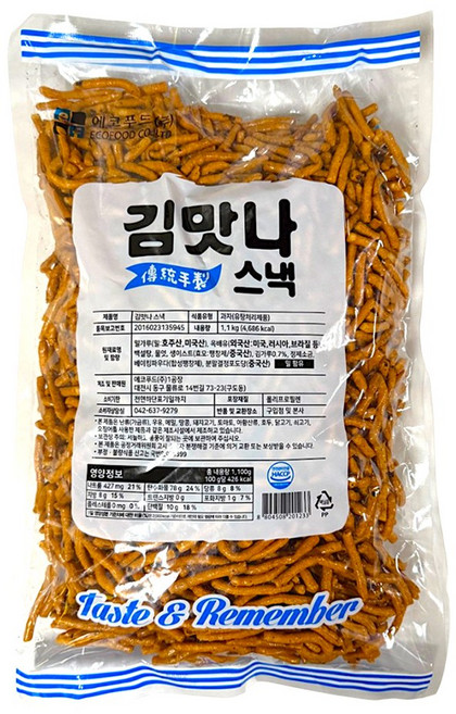 무팡1) 에코푸드 김맛나스낵 1.1kg /대용량 사탕 쿠키 약과 쫀디기 엿날과자 스낵, 1개