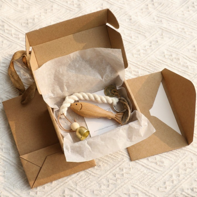 복을 끌어당기는 액막이명태 도어벨 개업선물 집들이선물, 우드