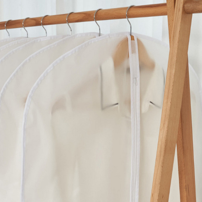 고급 지퍼형 지퍼식 반투명 행거 덮개 옷커버 의류 방수 커버, 1개, 1개입
