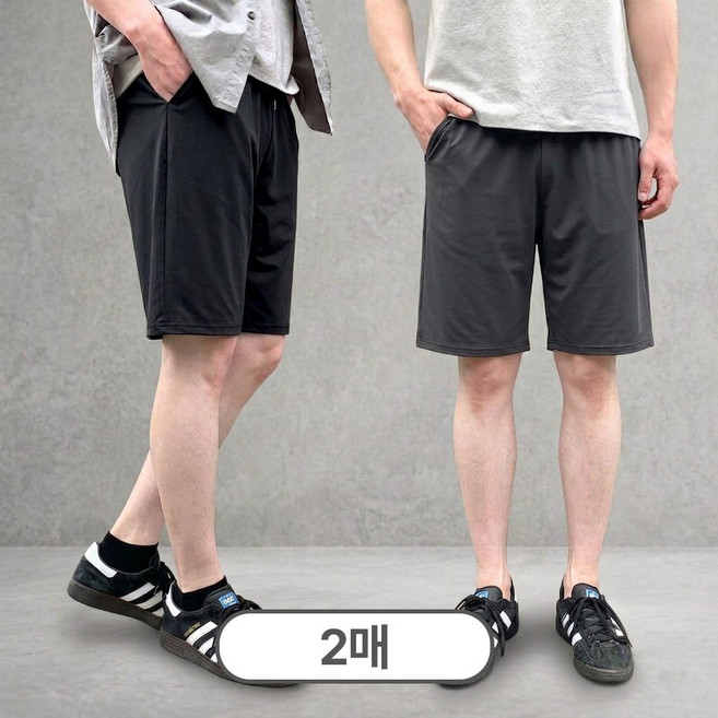 MANSFIT 1+1 남자 쿨스판 데일리 5부 팬츠