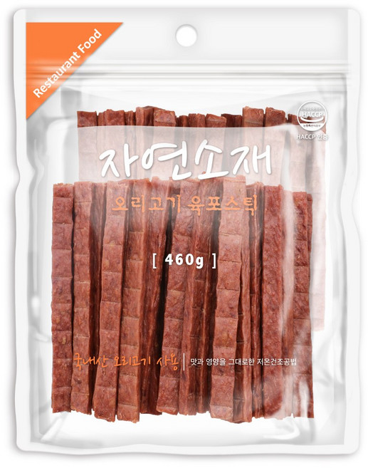 홋가이도푸즈 자연소재 애견 육포스틱, 오리고기육포스틱 맛, 460g, 1개