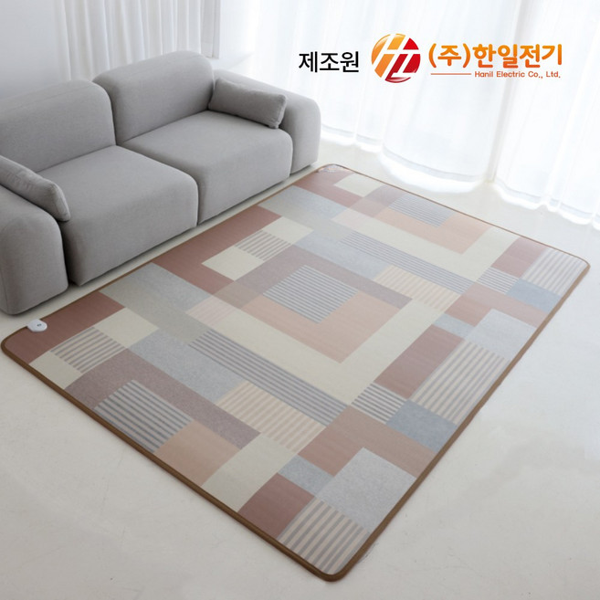 한일 EMF 탄소 전기장판 거실 카페트매트 온열매트 구들장, 모던 무늬 특대 (183x230cm)