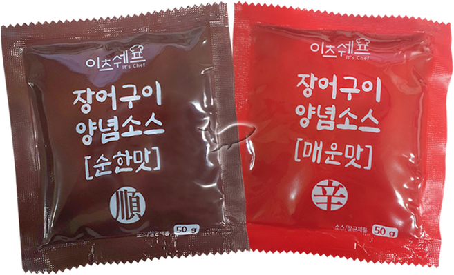 이츠쉐프 장어소스 일회용 50g 2종세트 순한맛5개+매운맛5개 총10개, 1개