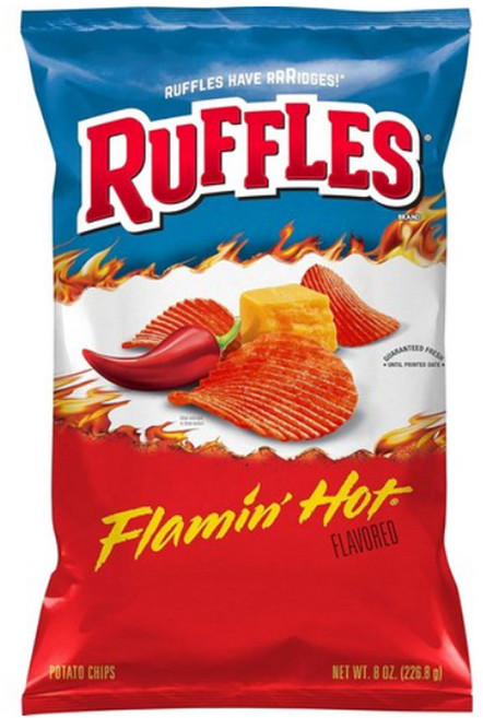 [미국직배송]러플스 플레이밍 핫 포테이토 칩 226.8g Ruffles Flaming Hot Potato Chips, 1개