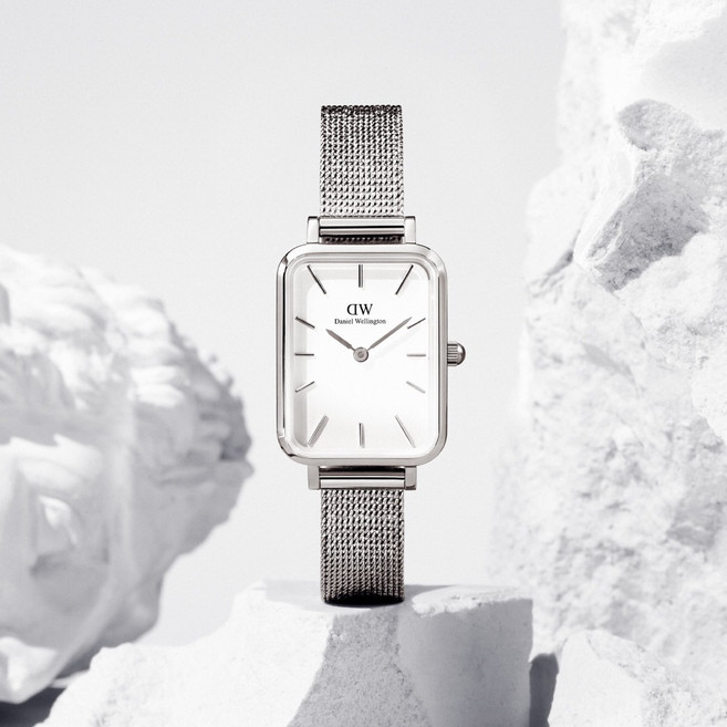 Daniel Wellington QUADRO 方形復古女錶 DW00100438 銀白 原廠公司貨 英倫風