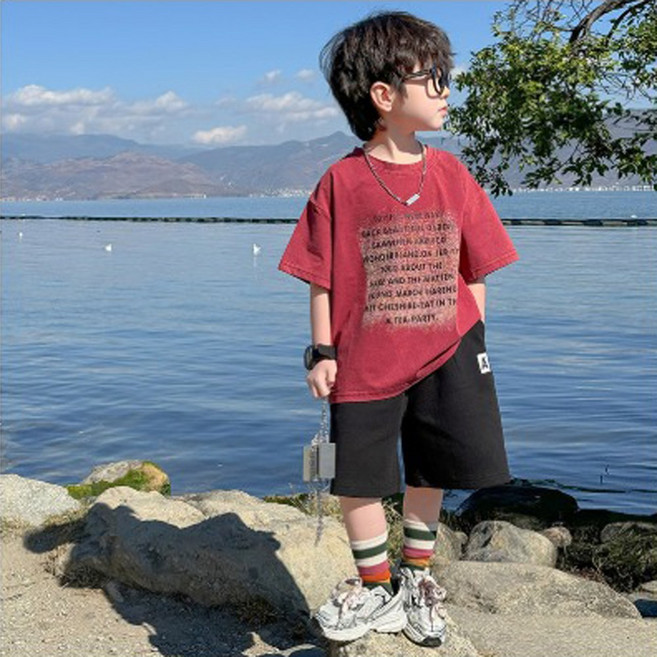 재한 초등학생 캐주얼 반팔 상하복세트 [2671]