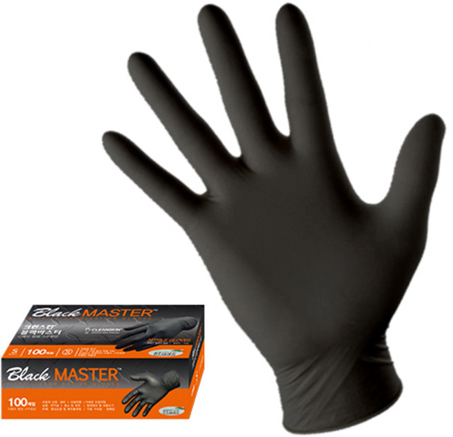 크린스킨 블랙마스터 니트릴장갑, 블랙, M, 1개