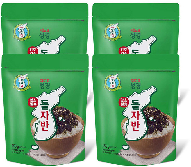 [성경김본사] 함초칼슘자반, 4개, 150g
