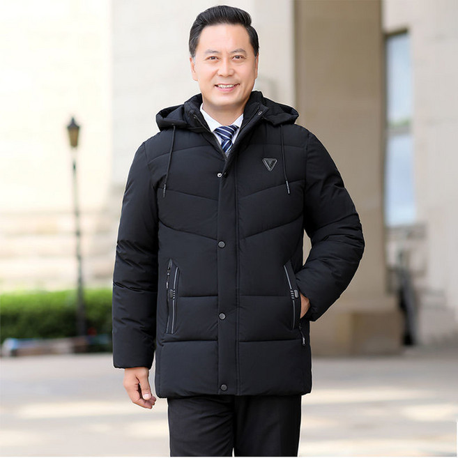 중년 남성 겨울 패딩 재킷 중장년 두꺼운 후드 자켓 캐주얼 따뜻한 방한 외투 JS